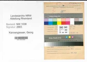 Entnazifizierung Georg Kannengiesser , geb. 01.02.1876 (Postbeamter)