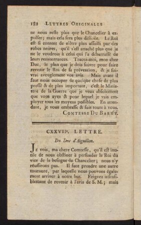 182-194, CXXVII. - CXXXIV. Lettre