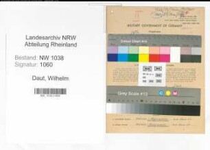 Entnazifizierung Wilhelm Daut , geb. 15.11.1909 (Architekt)