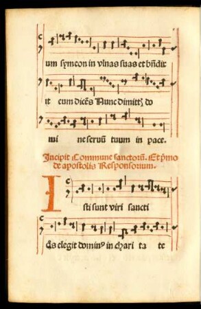Incipit Commune sanctorum.