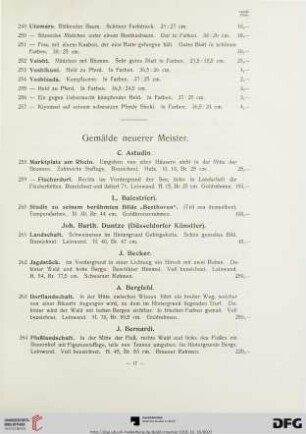 Gemälde neuerer Meister (Nr. 258-319)