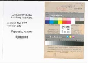 Entnazifizierung Herbert Deplewski , geb. 30.09.1904 (Lehrer)