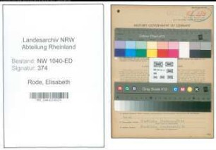 Entnazifizierung Elisabeth Rode , geb. 19.11.1907 (Lehrerin)