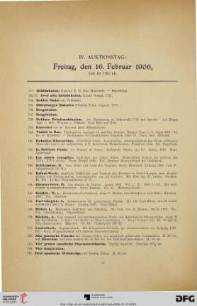 IV. Auktionstag: Freitag, den 16. Februar 1906 (Nr. 731-975)