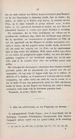 V. Akte van onderwerping van den Pangerang van Bawean