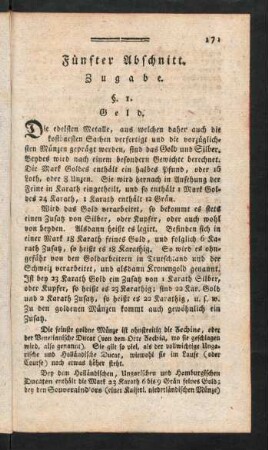171-184, Fünfter Abschnitt. Zugabe.