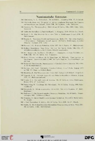 Numismatische Literatur (Nr. 944-1095)