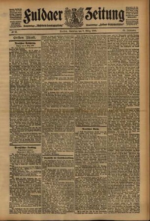 Erste Ausgabe vom Samstag, den 07. März 1908.