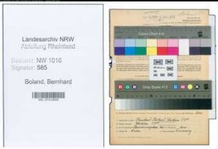 Entnazifizierung Bernhard Boland , geb. 13.01.1910 ()