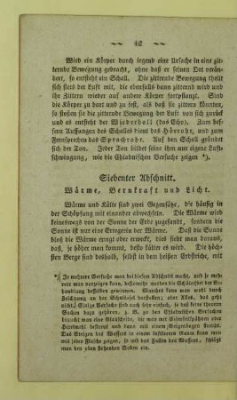 Siebenter Abschnitt. Wärme, Bernkraft und Licht