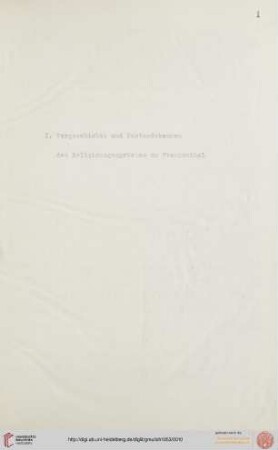 I. Vorgeschichte und Zustandekommen des Religionsgespräches zu Frankenthal