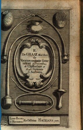 R. de Graaf De virorum organis generationi inservientibus, de clijsteribus et de usu siphonis in anatomia