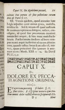 Caput X. De Dolore Ex Peccati Agnitione Oriunda