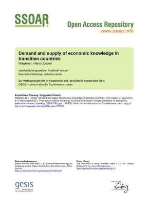 Demand and supply of economic knowledge in transition countries