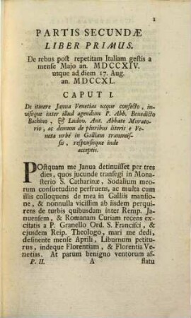 Commentarii De Rebus Pertinentibus Ad Ang. Mar. S. R. E. Cardinalem Quirinum, 2,1