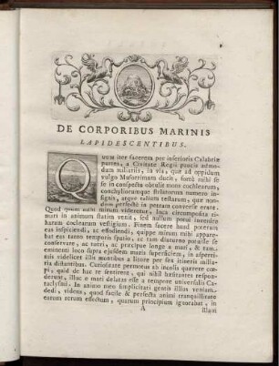 De Corporibus Marinis Lapidescentibus.