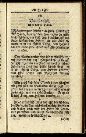 XII. Danck-Lied, über den 91. Psalm.