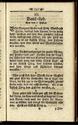XII. Danck-Lied, über den 91. Psalm.