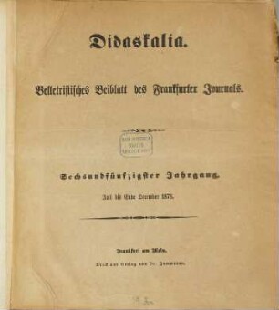Didaskalia. 1878,7/12 = Jg. 56