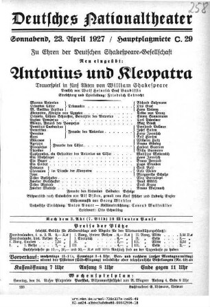 Antonius und Cleopatra