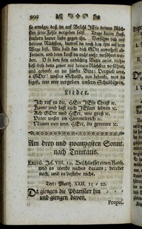 Am drey und zwanzigsten Sonnt. nach Trinitatis.