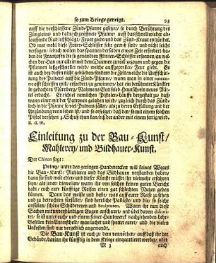 Einleitung zu der Bau-Kunst/ Mahlerey/ und Bildhauer-Kunst.