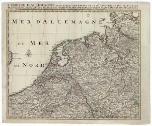 Germaniæ : L'Empire D'Allemagne, distingué suivant l'étendüe de tous Les Estats, Principautés et Souverainetés qui passent ou qui ont passé jusque a present sous le nom D'Allemagne. Sur les Memoires les plus Nouveaux ; Avec Privilege.