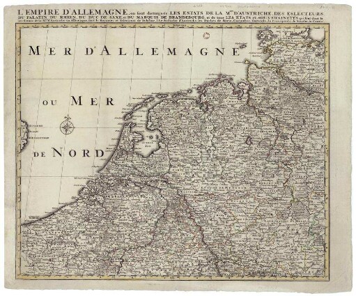 Germaniæ : L'Empire D'Allemagne, distingué suivant l'étendüe de tous Les Estats, Principautés et Souverainetés qui passent ou qui ont passé jusque a present sous le nom D'Allemagne. Sur les Memoires les plus Nouveaux ; Avec Privilege.