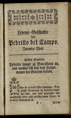 Lebensgeschichte des Pedrillo del Campo. Zweyter Theil.