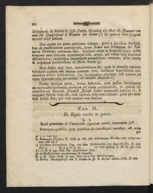 Cap. II. De Signis mortis in genere