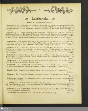 Lehrbericht