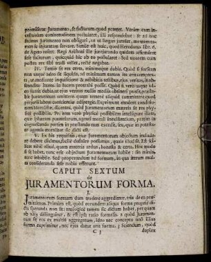 Caput Sextum de Juramentorum Forma.