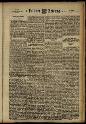 Vierte Ausgabe vom Samstag, den 16. März 1912.