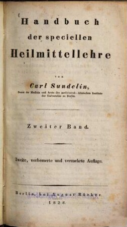 Handbuch der speciellen Heilmittellehre. 2
