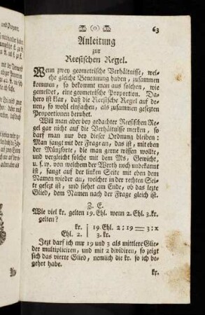63-83, Anleitung zur Reesischen Regel.