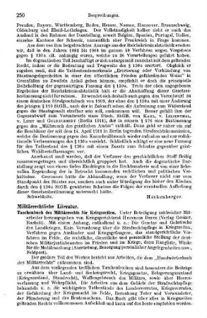 250-252, Militärrechtliche Literatur