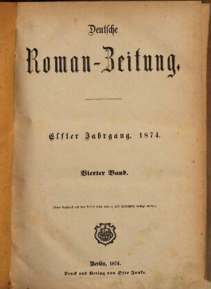 Deutsche Roman-Zeitung. 1874,4, 1874,4 = Jg. 11