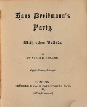 Breitmann Ballads. 3