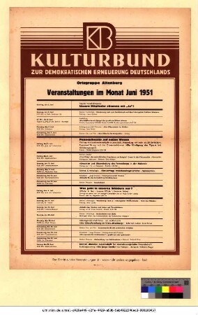 Originaltitel: Veranstaltungen im Monat Juni 1951