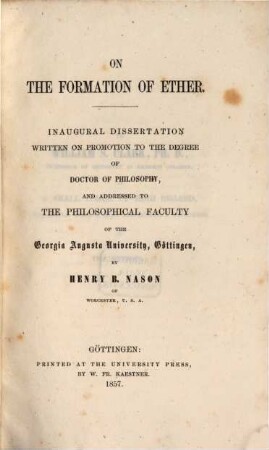 On the formation of ether