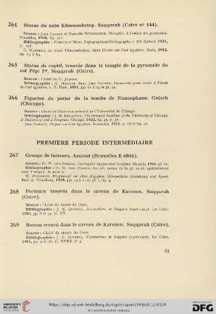 Première période intermédiaire (No. 267 - 272)