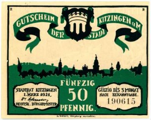 Geldschein / Notgeld, 50 Pfennig, 1.3.1921
