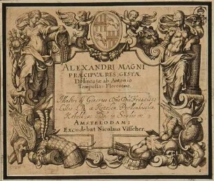 Alexandri Magni praecipuae res gestae, Titelblatt zur Serie der Taten Alexanders des Großen