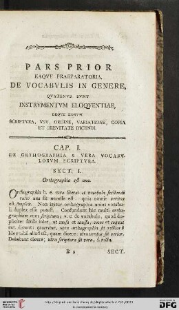 Cap. I: De orthographia s. vera vocabvlorvm scriptvra