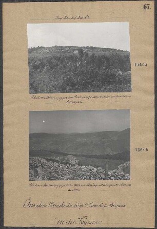 Blick vom Kleinberg gegen den Buchenkopf mit den deutschen und französischen Stellungen