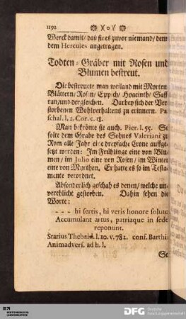 Todten-Gräber mit Rosen und Blumen bestreut.
