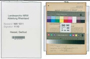 Entnazifizierung Gertrud Hassel , geb. 25.12.1898 (Geschaeftsinhaberin)