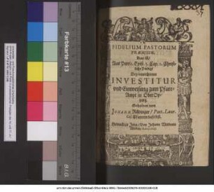 Fidelium Pastorum Praemium. Das ist/ Aus Petri 1. Epist. 5. Cap. Christliche Predigt Bey verrichteter Investitur und Einweisung zum PfarrAmpt in OberOppurg / Gehalten von Johann Rüdinger/ Poet. Laur. Caes. Pfarrern daselbst