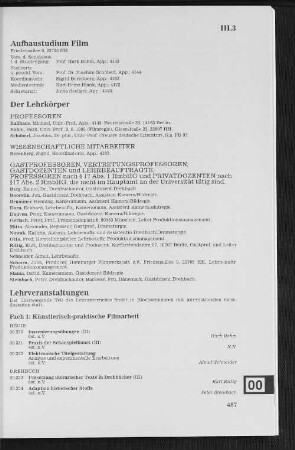 Aufbaustudium Film