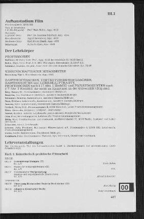Aufbaustudium Film